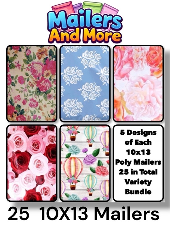 Other - 25 10x13 Poly Mailers Rose Garden Variety Bundle